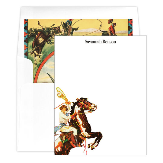 Rodeo Cowgirl Flat Note Cards